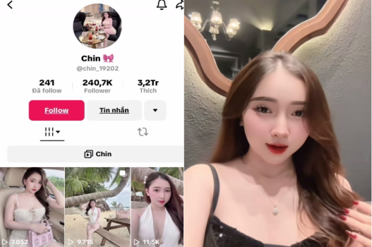 Tiktoker Chin bị địt miệng há to
